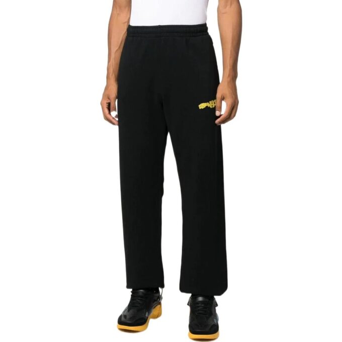 Off-White Men’ s Stripe Logo Printing Casual Sports Pants/Trousers/Joggers Version Black