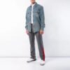 Off-White Men’ s Stripe Pattern Casual Long Pants/Trousers Slim Fit Gray