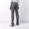 Off-White Men’ s Stripe Pattern Casual Long Pants/Trousers Slim Fit Gray
