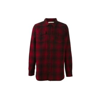 Off-White Men’ s Stripe Plaid Red Shirt