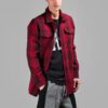 Off-White Men’ s Stripe Plaid Red Shirt