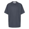 Off-White Men’ s Stripe Printing Short Sleeve Loose Fit Navy Blue T-Shirt