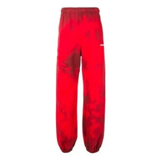 Off-White Men’ s Tie Dye Red Sports Pants/Trousers/Joggers