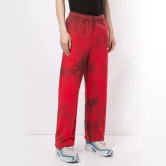 Off-White Men’ s Tie Dye Red Sports Pants/Trousers/Joggers