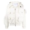 Off-White Men’ s x C/O Teenage Engineering Crossover Solid Color Multiple Pockets Zipper Hooded Jacket Version White