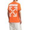 Off-White Men’ s x Teenage Engineering Crossover SS22 Logo Printing Round Neck Short Sleeve Orange T-Shirt