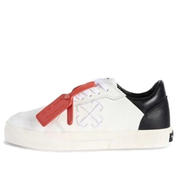 Off-White New Low Vulcanized Leather Sneakers “White Black”