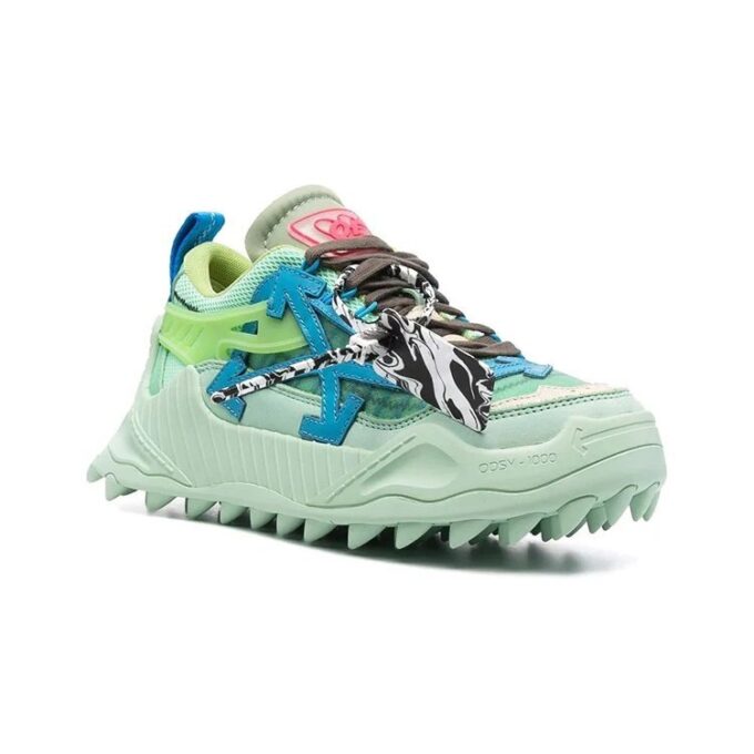 Off-White Odsy-1000 Low-Top Sneakers “Green Blue”