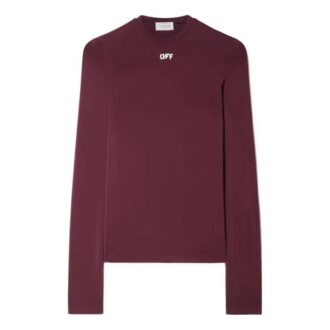 Off-White Off Logo-Print Fitted Top “Burgundy”