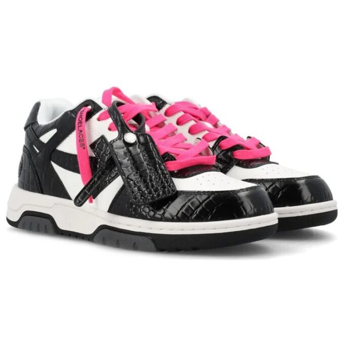 Off-White Out Of Office Croc-Effect Sneakers “Black Pink White”