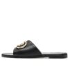 Off-White Paperclip Leather Sandals “Black Gold”