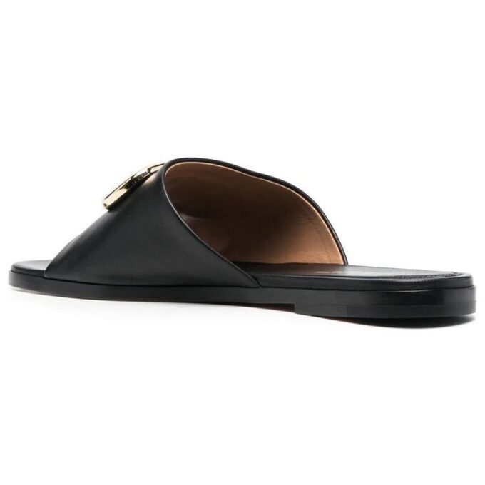 Off-White Paperclip Leather Sandals “Black Gold”