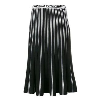 Off-White Pleated Knit Skirt “Black”