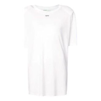 Off-White Printed Back Slit Crewneck Oversized T-shirt White
