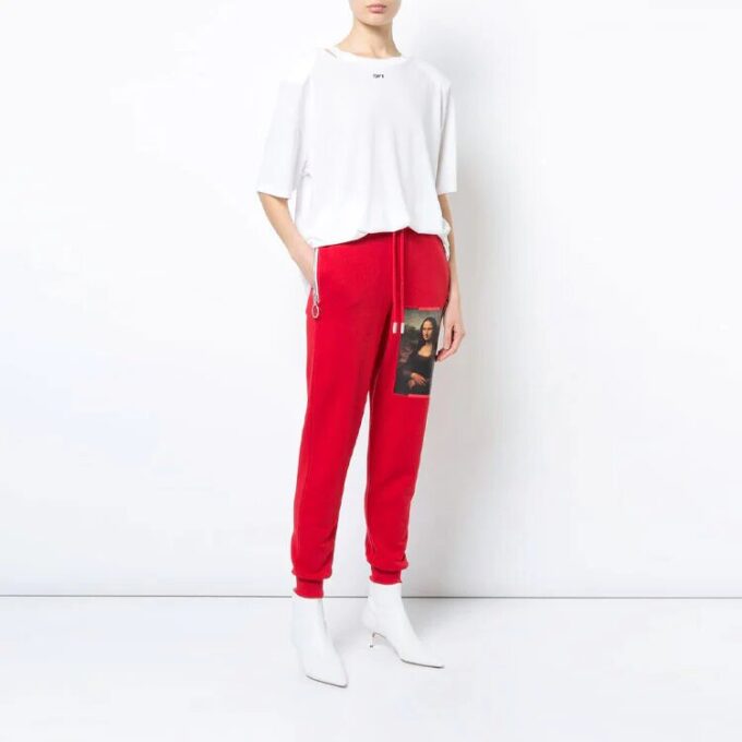 Off-White Printed Back Slit Crewneck Oversized T-shirt White