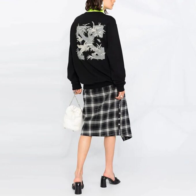 Off-White Printing Arrow Pattern Sports Hoodie Black