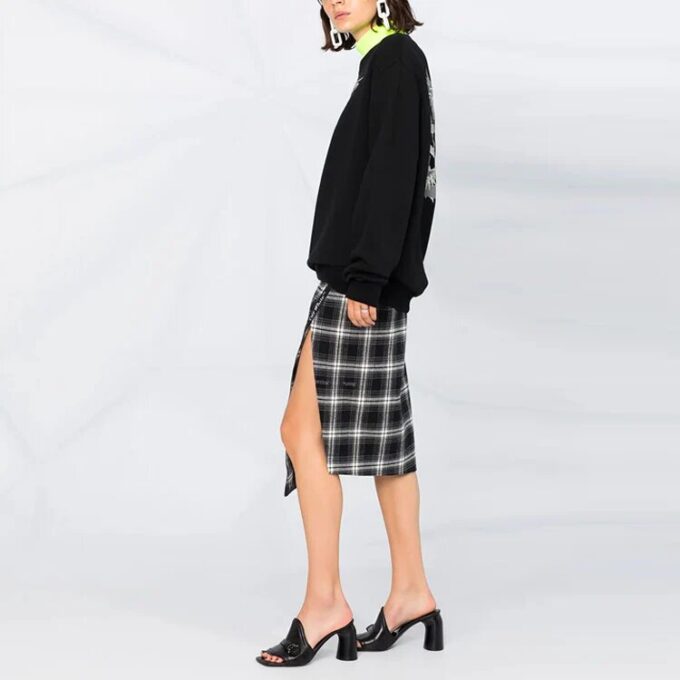 Off-White Printing Arrow Pattern Sports Hoodie Black