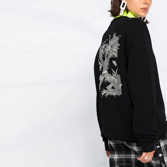 Off-White Printing Arrow Pattern Sports Hoodie Black