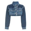 Off-White Short Zipper Jean Jacket Blue