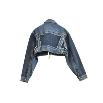 Off-White Short Zipper Jean Jacket Blue