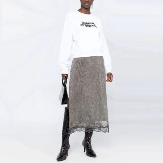 Off-White Slogan Printing Long Sleeves Hoodie Ordinary Version White