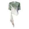 Off-White SS20 Asymmetric-Hem Abstract Print