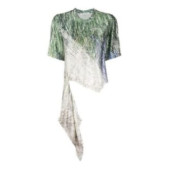 Off-White SS20 Asymmetric-Hem Abstract Print