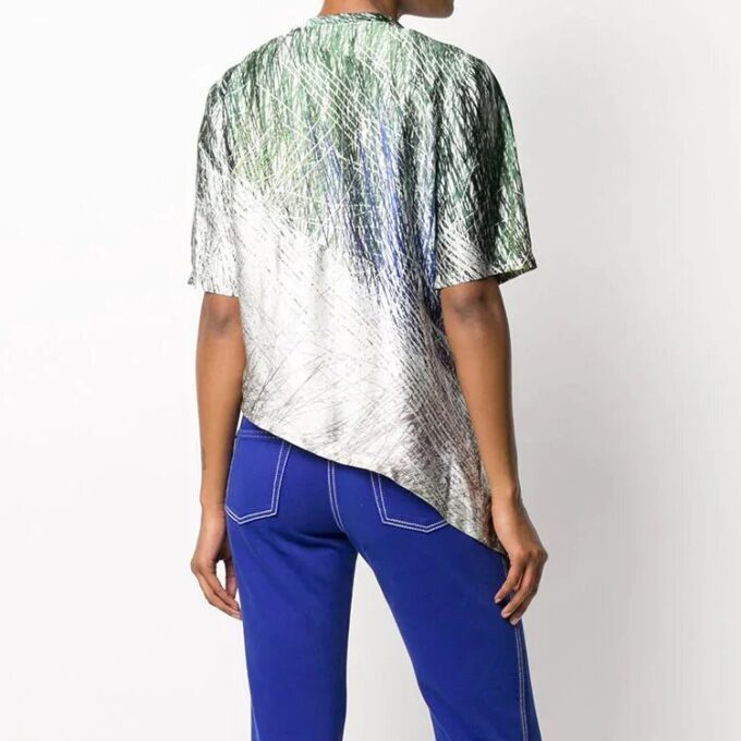 Off-White SS20 Asymmetric-Hem Abstract Print