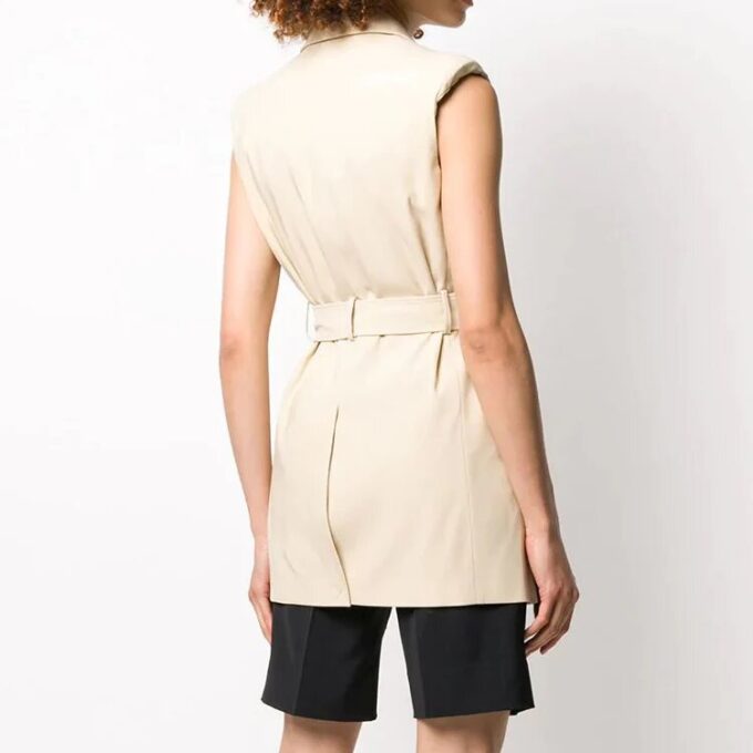 Off-White SS20 Sleeveless Single-breasted Blazer Jacket Buff White
