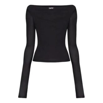Off-White SS20 Slogan Applique Long-sleeve Shirt Black