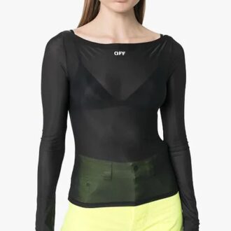 Off-White SS20 Slogan Applique Long-sleeve Shirt Black