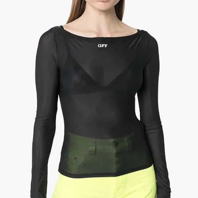 Off-White SS20 Slogan Applique Long-sleeve Shirt Black
