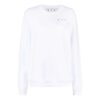 Off-White SS21 Arrow Logo Flowers Printing Round Neck White Hoodie