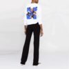 Off-White SS21 Arrow Logo Flowers Printing Round Neck White Hoodie
