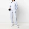 Off-White SS21 Chest Logo Embroidered Round Neck Light Blue Hoodie