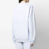 Off-White SS21 Chest Logo Embroidered Round Neck Light Blue Hoodie