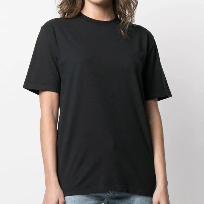 Off-White SS21 Logo Printing Cozy Round Neck Short Sleeve Black