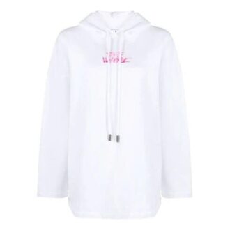 Off-White SS21 Logo Printing Hoodie Version White