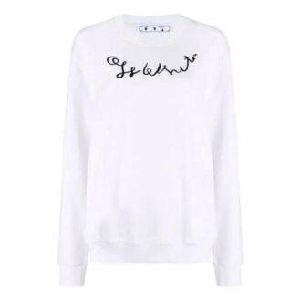 Off-White SS21 Logo Printing Swea White