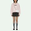 Off-White SS21 Logo Round Neck Hoodless Hoodie Pink