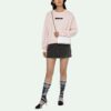 Off-White SS21 Logo Round Neck Hoodless Hoodie Pink
