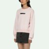 Off-White SS21 Logo Round Neck Hoodless Hoodie Pink
