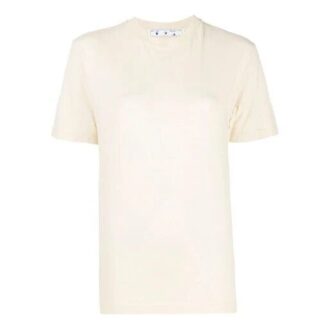 Off-White SS21 Loose Round Neck Short Sleeve Slim Fit White T-Shirt
