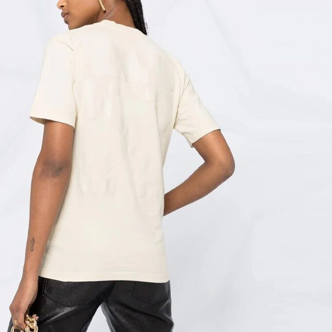 Off-White SS21 Loose Round Neck Short Sleeve Slim Fit White T-Shirt