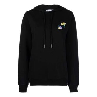 Off-White SS21 Pattern Printing Loose Hoodie Black