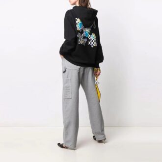 Off-White SS21 Pattern Printing Loose Hoodie Black