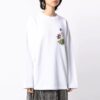 Off-White SS21 Pattern Printing Loose Round Neck Long Sleeves White Hoodie