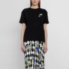 Off-White SS21 Plant Flower Plaid Round Neck Short Sleeve Slim Fit Black T-Shirt
