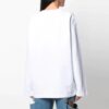 Off-White SS21 Printing Logo Pattern Round Neck Pullover Loose Fit White Hoodie