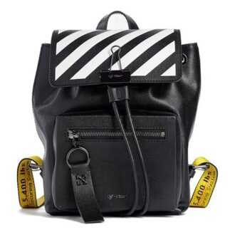 Off-White Stripe logo Shoulder strap backpack Black